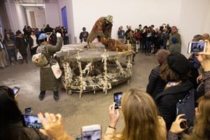 Kyzyl Tractor Art Collective, Live Performance at 'Thinking Collections: Telling Tales,' ACAW Signature Exhibition, Mana Contemporary, Jersey City (14 October 2018). Courtesy Asia Contemporary Art Week. Photo: Michael Wilson.
